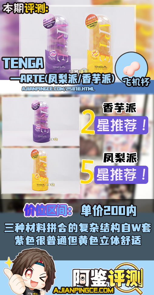 TENGA——“ARTE(凤梨派/香芋派)”评测！没想到最具复杂度的网状结构，竟然是在自慰套产品里找到？！